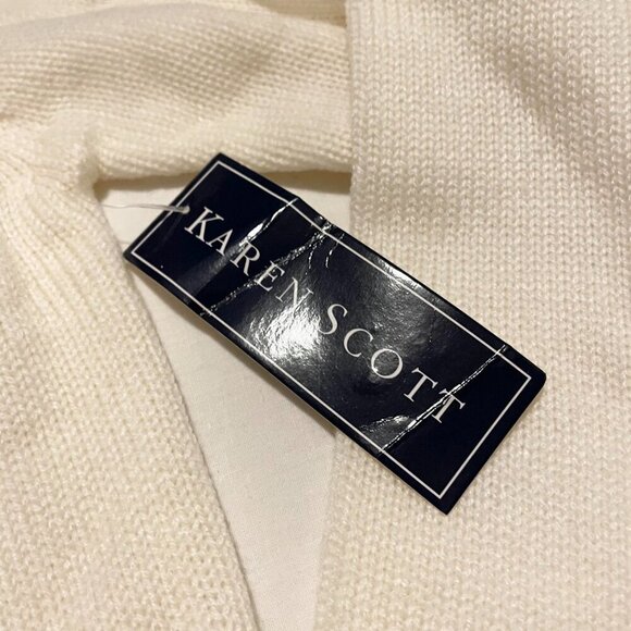 Vintage Karen Scott Cable Knit Sweater Womens Large Made in Hong Kong - Picture 3 of 16